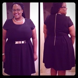 Black Dress with Gold Accents